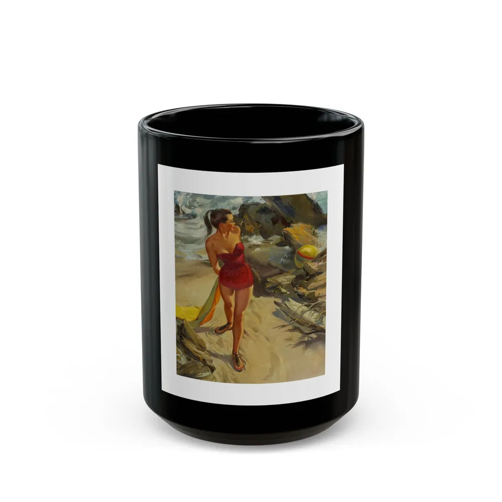 Attributed - Pin-up Glamour Art - Black Coffee Mug-15oz-Go Mug Yourself