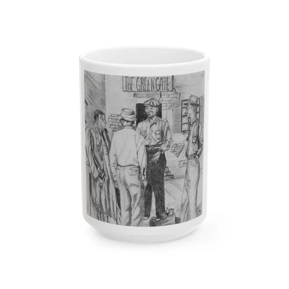 Attributed - The Greengate Bus Depot, 1958 - White Coffee Mug-15oz-Go Mug Yourself