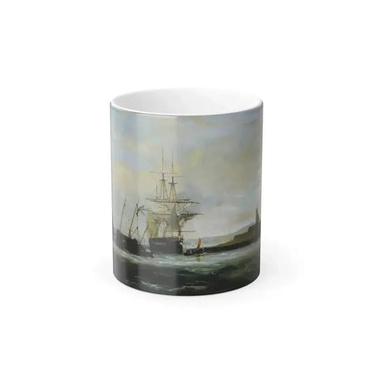 Attributed to George Chambers (1803-1840) Off the South Coast - Oil on Panel - Color Changing Mug 11oz 11oz - Go Mug Yourself