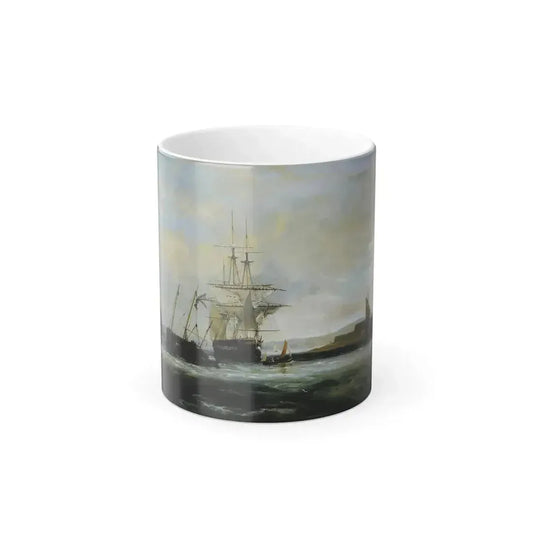 Attributed to George Chambers (1803-1840) Off the South Coast - Oil on Panel - Color Changing Mug 11oz 11oz - Go Mug Yourself