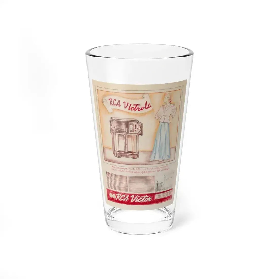 Attributed to Gil Elvgren. RCA Victor Victrola ad (Magazine Illustration) Pint Glass 16oz 16oz - Go Mug Yourself