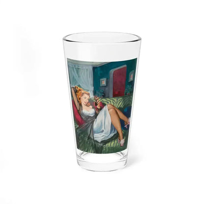 Attributed to Howell Dodd. Lady with a Past, Venus paperback cover, 1951 - Pint Glass 16oz 16oz - Go Mug Yourself