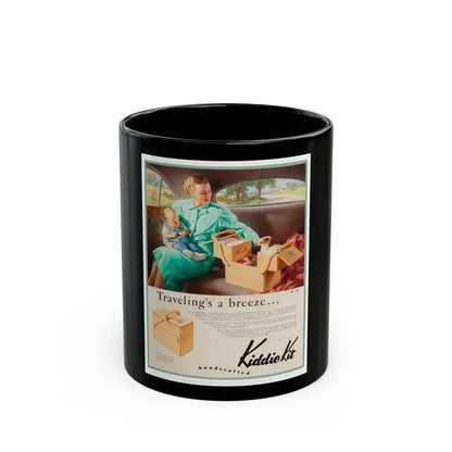 Attributed. Traveling's a Breeze...., Kiddie Kit advertisement - Black Coffee Mug 11oz - Go Mug Yourself
