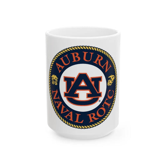 Auburn University NROTC (U.S. Navy) White Coffee Mug-15oz-Go Mug Yourself