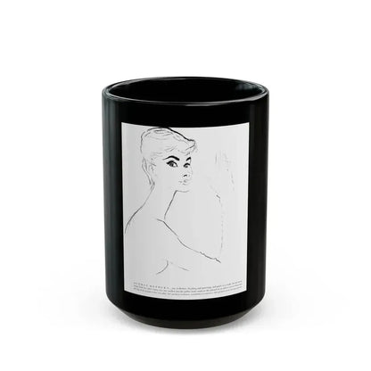 Audrey Hepburn, star of Ondine, 1954 - Black Coffee Mug 15oz - Go Mug Yourself