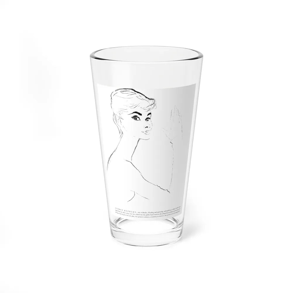 Audrey Hepburn, star of Ondine, 1954 (Magazine Illustration) Pint Glass 16oz-16oz-Go Mug Yourself