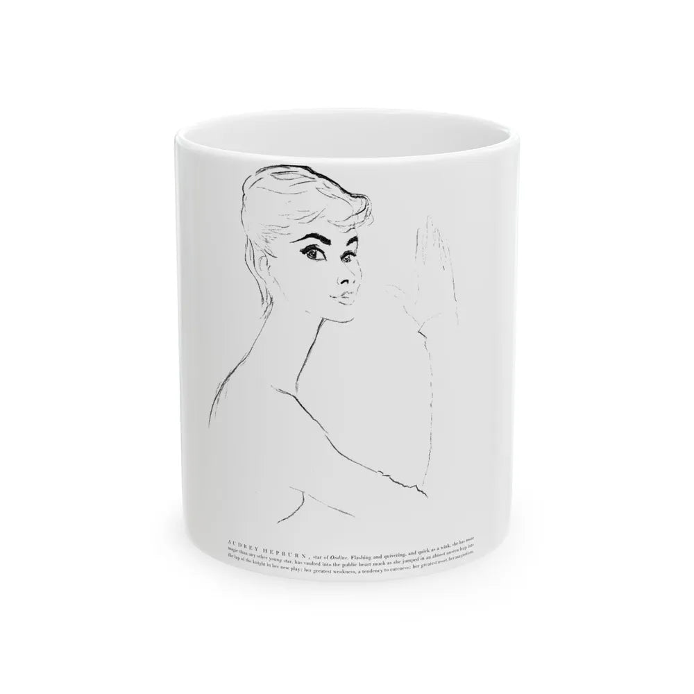 Audrey Hepburn, star of Ondine, 1954 - White Coffee Mug-11oz-Go Mug Yourself