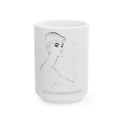 Audrey Hepburn, star of Ondine, 1954 - White Coffee Mug-15oz-Go Mug Yourself