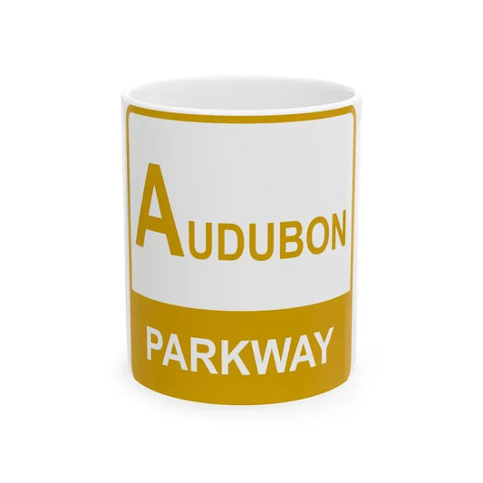 Audubon Parkway Shield (Kentucky) (Road Sign) White Coffee Mug 11oz - Go Mug Yourself