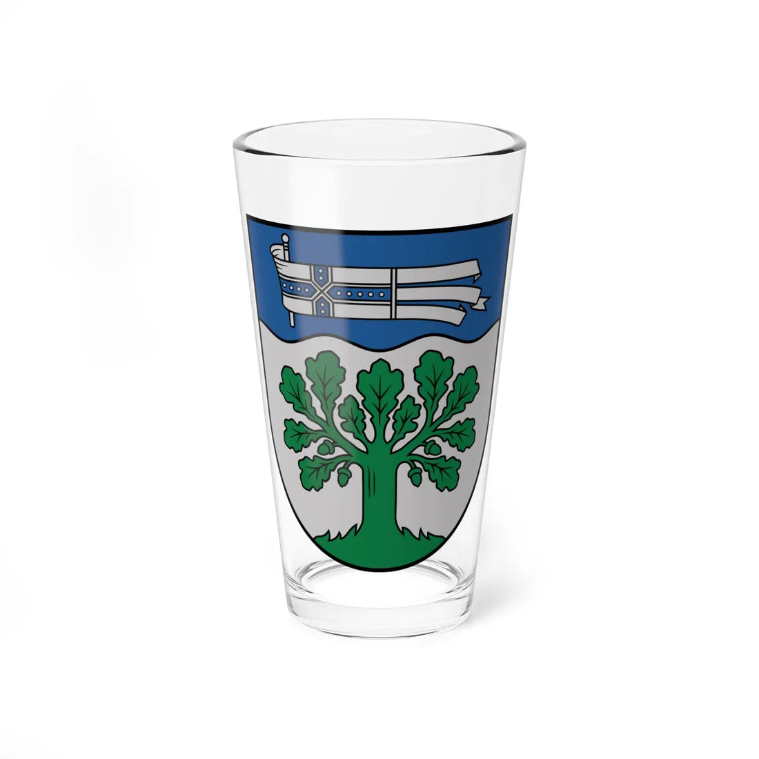 Augšdaugavas novada ģerbonis (Latvia) (Coat of Arms) Pint Glass 16oz 16oz - Go Mug Yourself
