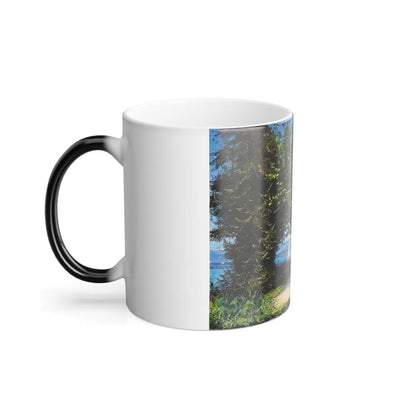 Auguste Baud-Bovy (1848-1899) Paysage de Port-Tunnel - Oil on Canvas - Color Changing Mug 11oz-Go Mug Yourself