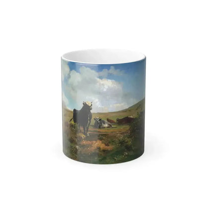 Auguste Bonheur (1821-1884) Leader of the Herd - Oil on Canvas - Color Changing Mug 11oz 11oz - Go Mug Yourself