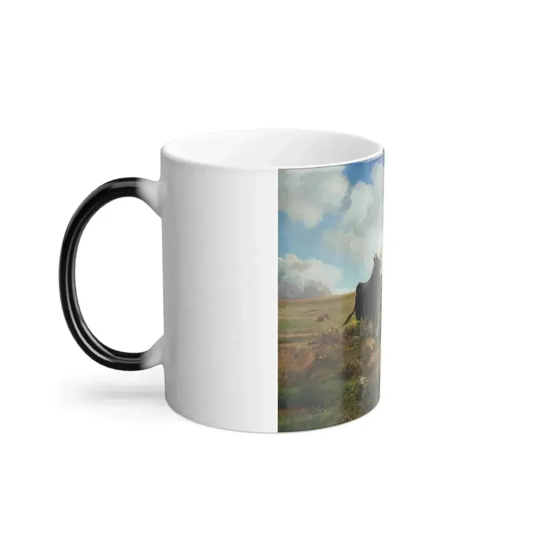 Auguste Bonheur (1821-1884) Leader of the Herd - Oil on Canvas - Color Changing Mug 11oz - Go Mug Yourself