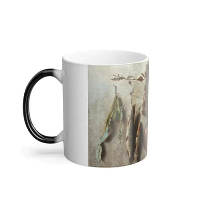 Augusto Ferri (1829-1929) Straw Basket with Fish - Oil on Canvas 1890 - Color Changing Mug 11oz - Go Mug Yourself
