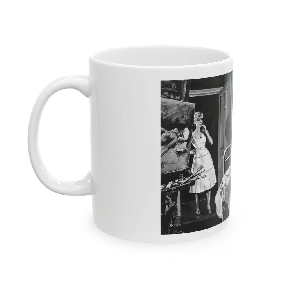 Aunt Hypatia, Adam magazine, May 1959 - White Coffee Mug-Go Mug Yourself