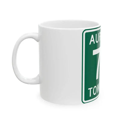 Aurelius Township Route 75 Washington County Ohio (Ohio) (Road Sign) White Coffee Mug - Go Mug Yourself