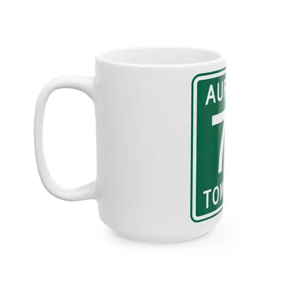 Aurelius Township Route 75 Washington County Ohio (Ohio) (Road Sign) White Coffee Mug - Go Mug Yourself