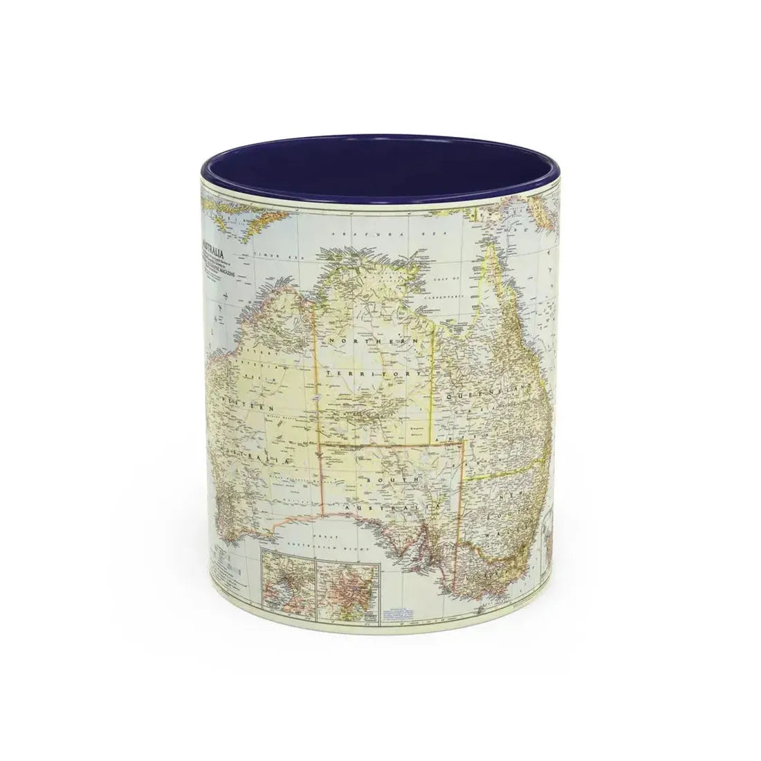 Australia (1948) (Map) Accent Coffee Mug 11oz Navy - Go Mug Yourself