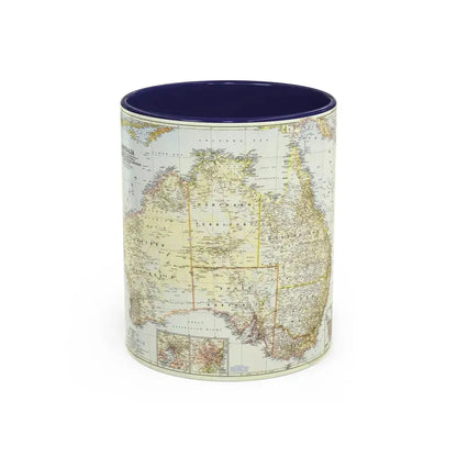 Australia (1948) (Map) Accent Coffee Mug 11oz Navy - Go Mug Yourself