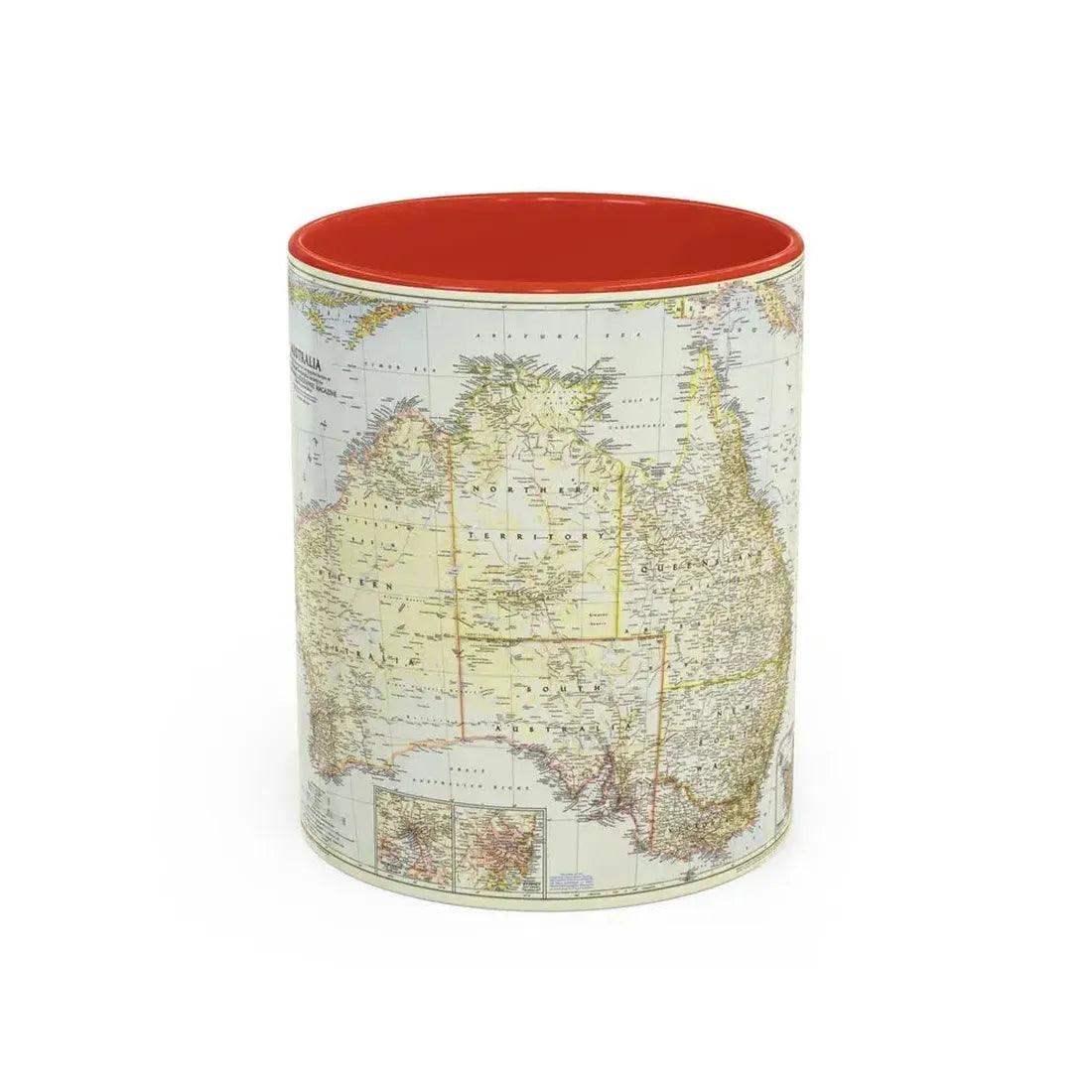 Australia (1948) (Map) Accent Coffee Mug 11oz Red - Go Mug Yourself