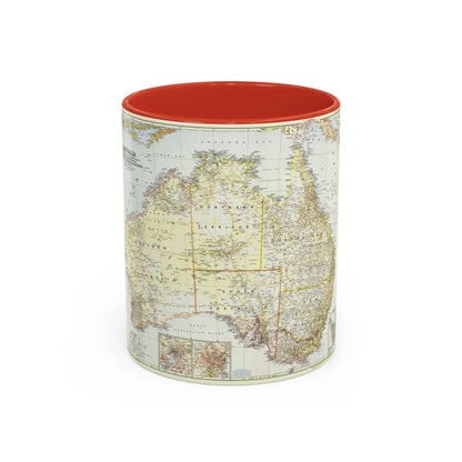 Australia (1948) (Map) Accent Coffee Mug-11oz-Red-Go Mug Yourself