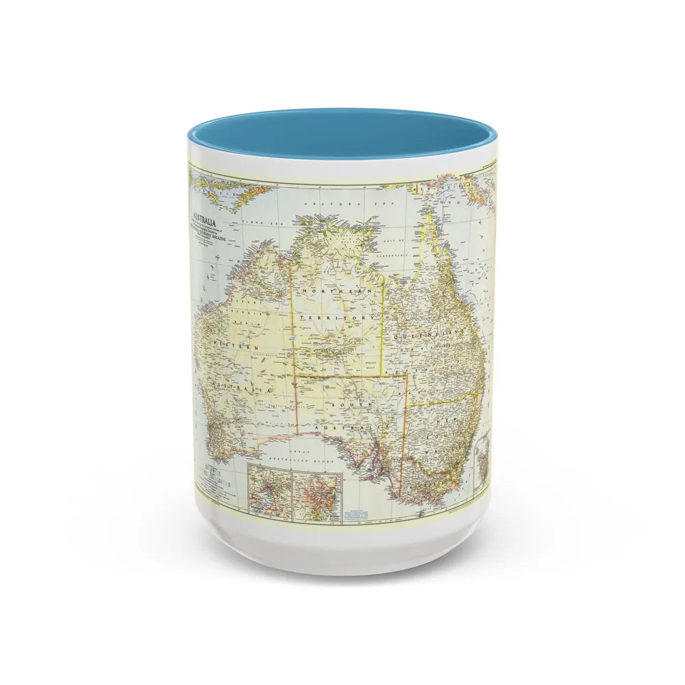 Australia (1948) (Map) Accent Coffee Mug-15oz-Light Blue-Go Mug Yourself