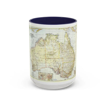 Australia (1948) (Map) Accent Coffee Mug 15oz Navy - Go Mug Yourself