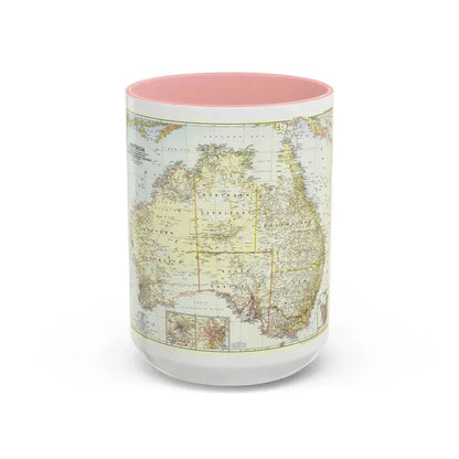 Australia (1948) (Map) Accent Coffee Mug 15oz Pink - Go Mug Yourself