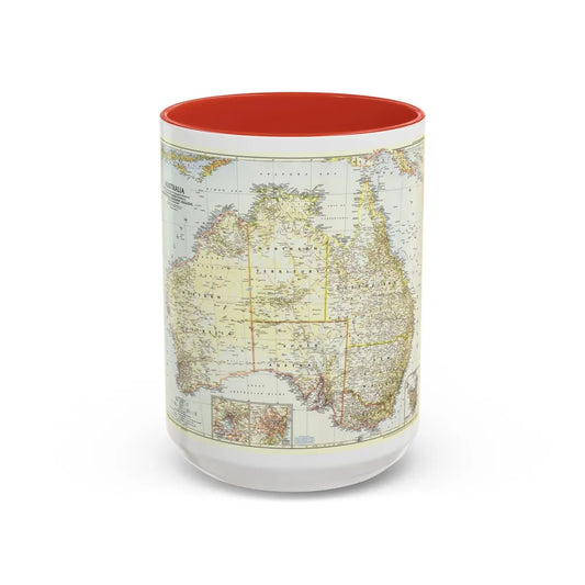 Australia (1948) (Map) Accent Coffee Mug-15oz-Red-Go Mug Yourself