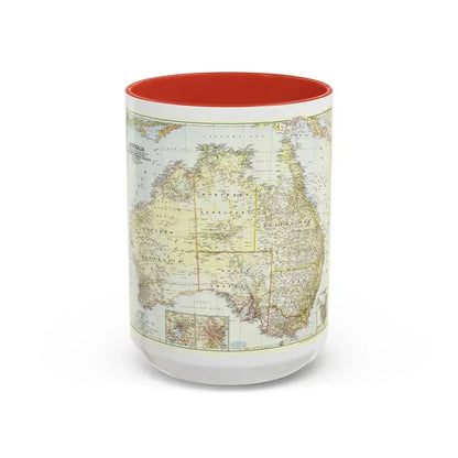 Australia (1948) (Map) Accent Coffee Mug 15oz Red - Go Mug Yourself