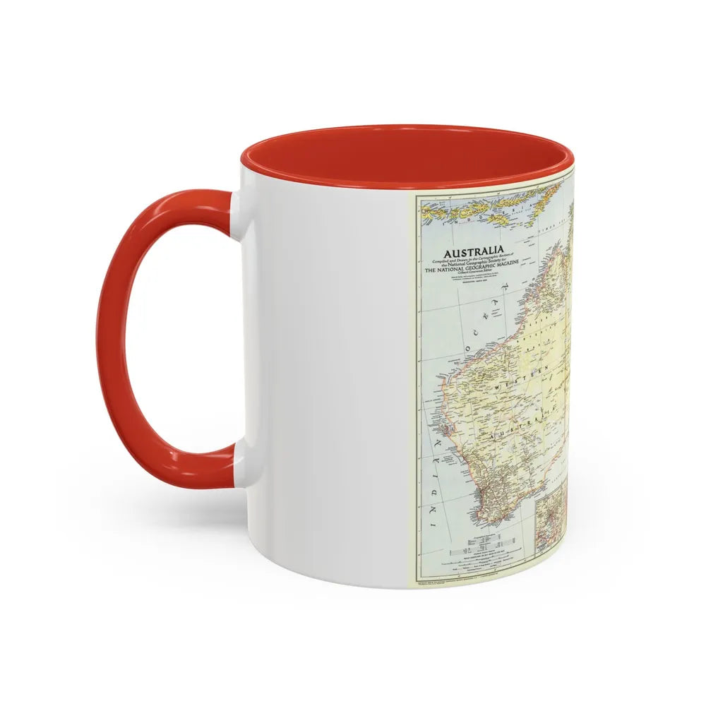 Australia (1948) (Map) Accent Coffee Mug-Go Mug Yourself