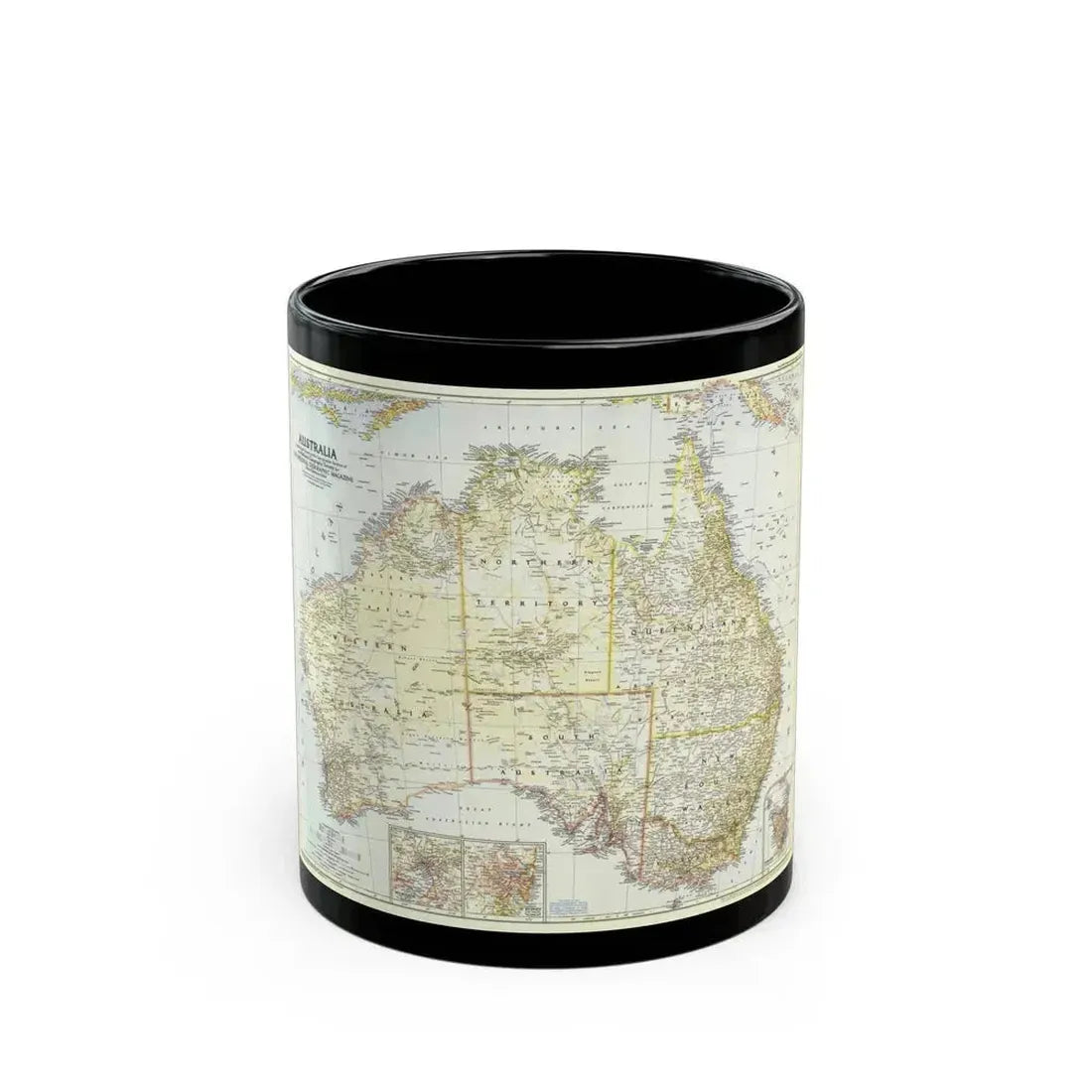 Australia (1948) (Map) Black Coffee Mug 11oz - Go Mug Yourself