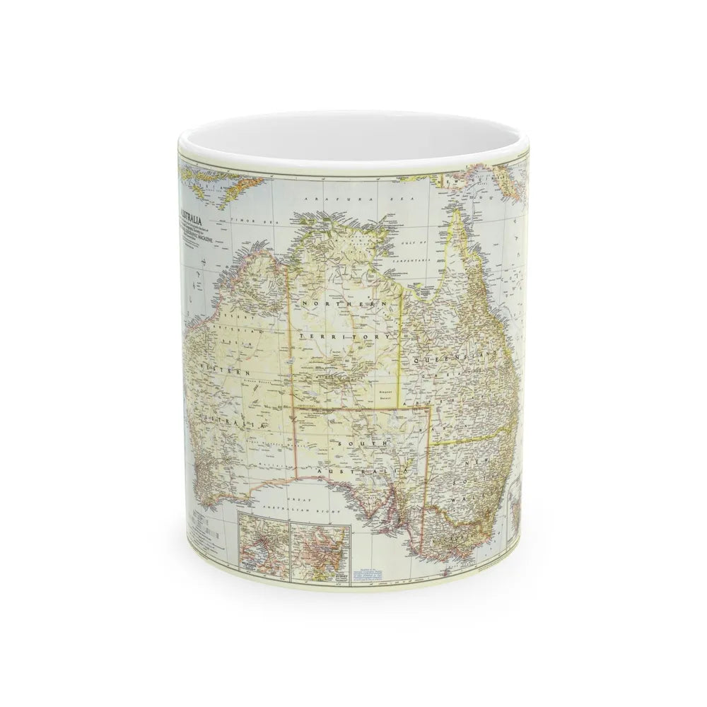 Australia (1948) (Map) White Coffee Mug-11oz-Go Mug Yourself