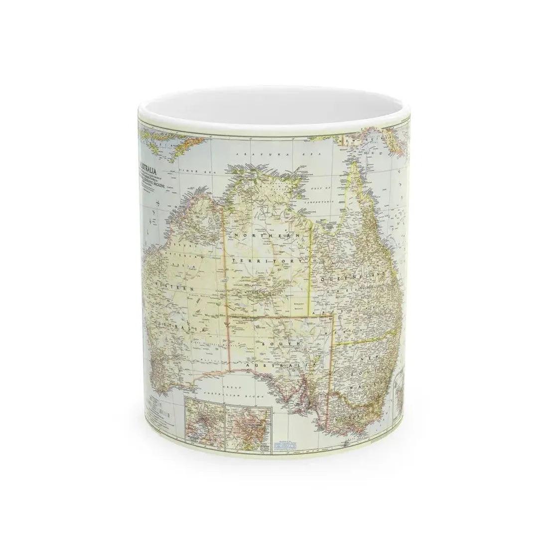 Australia (1948) (Map) White Coffee Mug - Go Mug Yourself