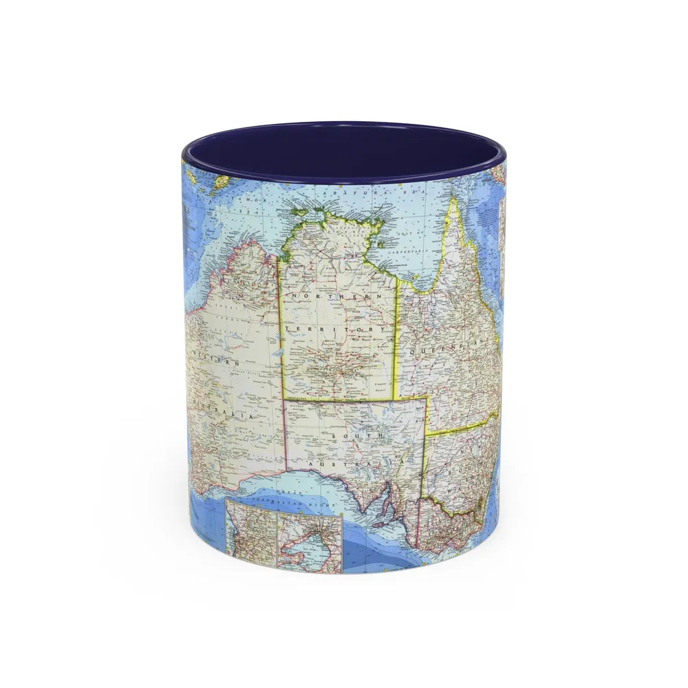 Australia (1963) (Map) Accent Coffee Mug-11oz-Navy-Go Mug Yourself