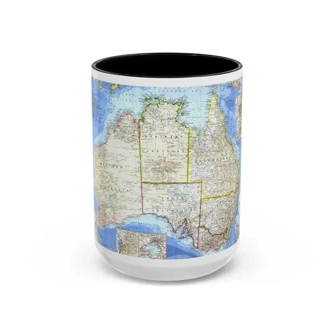 Australia (1963) (Map) Accent Coffee Mug 15oz Black - Go Mug Yourself