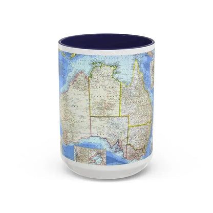 Australia (1963) (Map) Accent Coffee Mug 15oz Navy - Go Mug Yourself