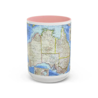 Australia (1963) (Map) Accent Coffee Mug 15oz Pink - Go Mug Yourself