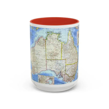 Australia (1963) (Map) Accent Coffee Mug 15oz Red - Go Mug Yourself