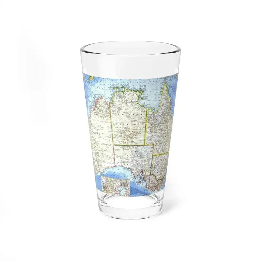 Australia (1963) (Map) Pint Glass 16oz 16oz - Go Mug Yourself