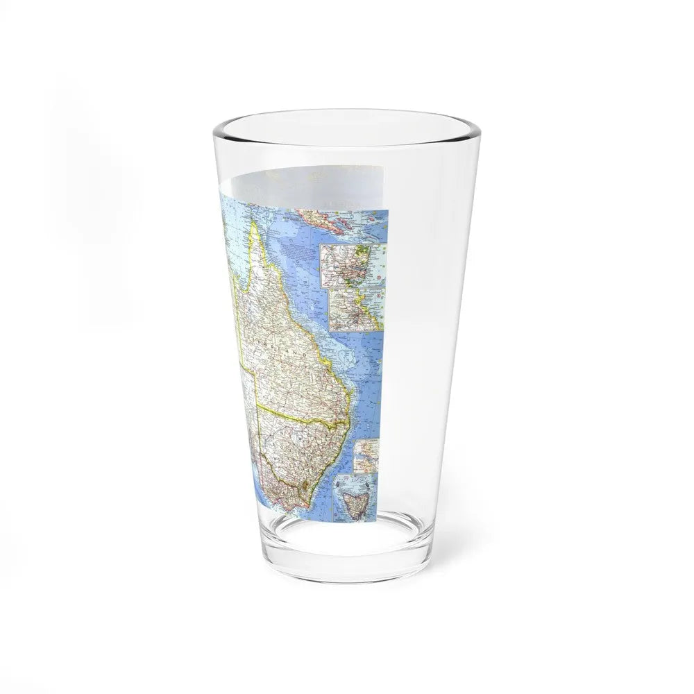 Australia (1963) (Map) Pint Glass 16oz-Go Mug Yourself