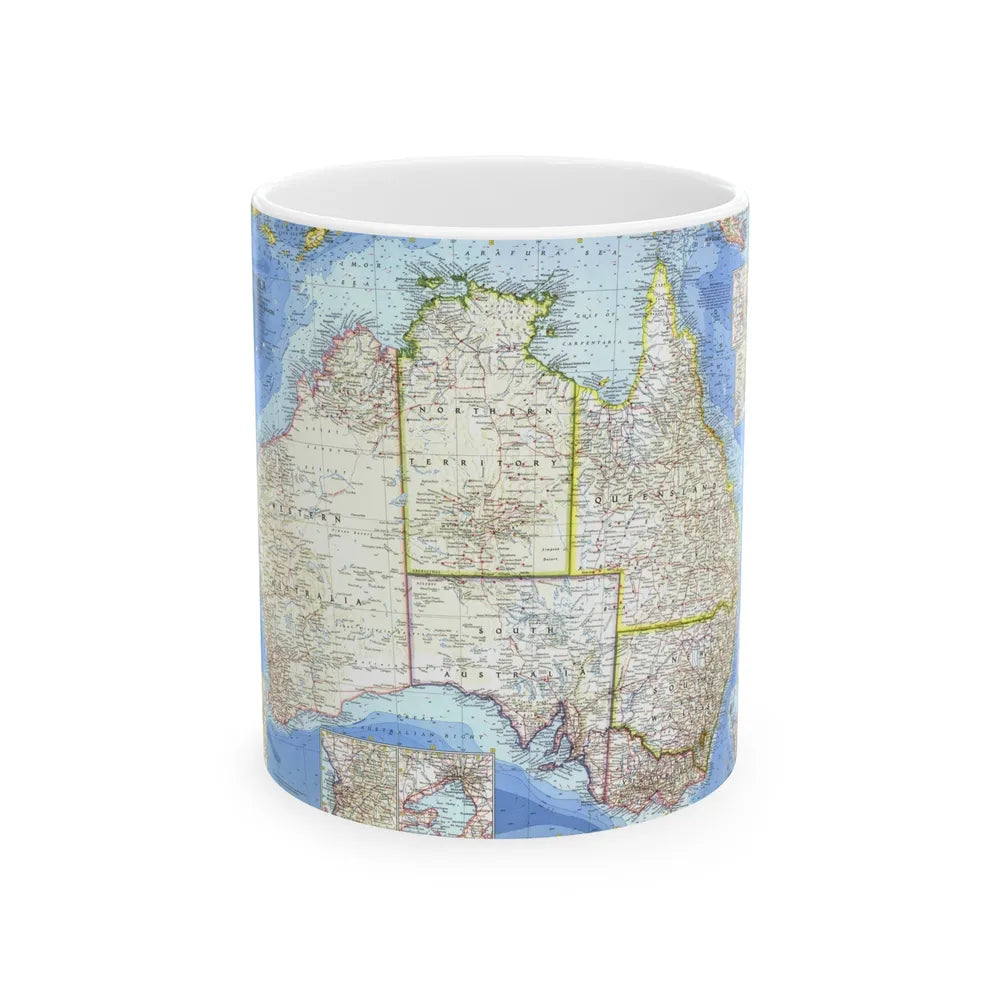 Australia (1963) (Map) White Coffee Mug-11oz-Go Mug Yourself