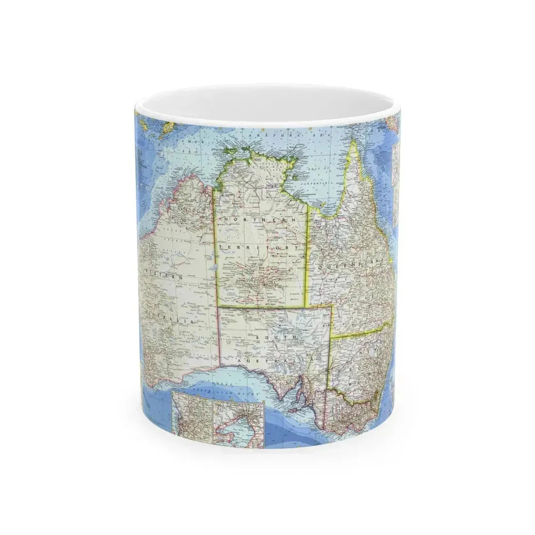 Australia (1963) (Map) White Coffee Mug 11oz - Go Mug Yourself