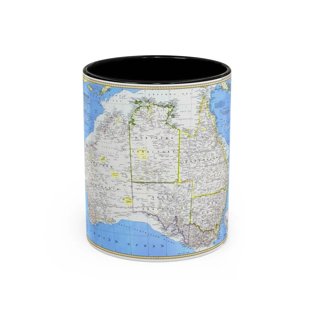 Australia (1979) (Map) Accent Coffee Mug-11oz-Black-Go Mug Yourself