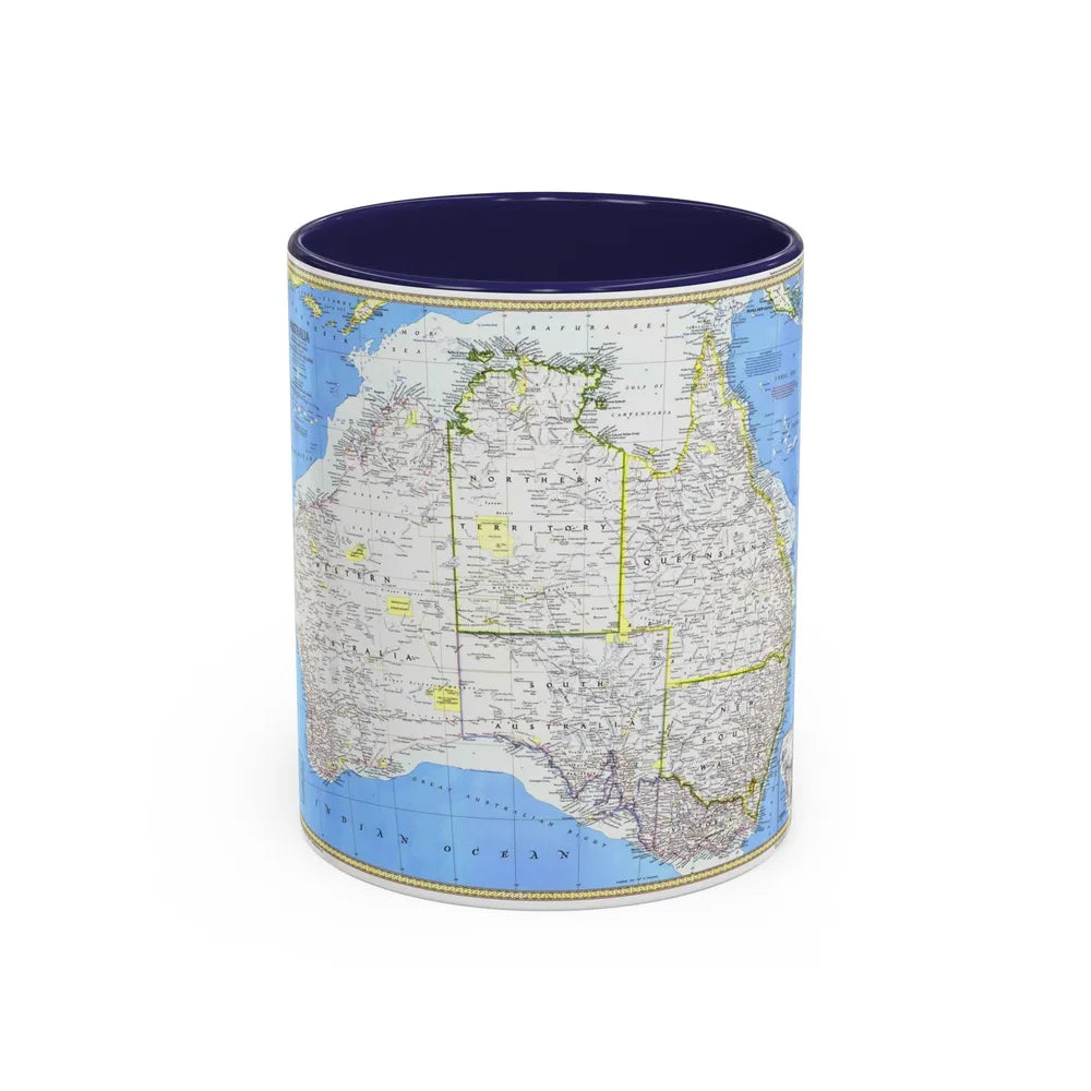 Australia (1979) (Map) Accent Coffee Mug-11oz-Navy-Go Mug Yourself