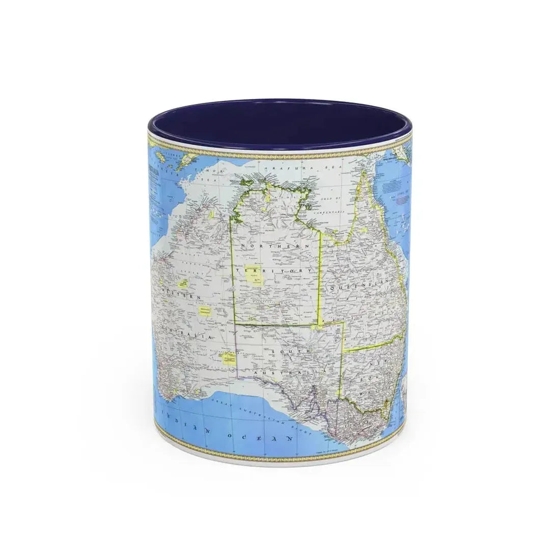 Australia (1979) (Map) Accent Coffee Mug 11oz Navy - Go Mug Yourself