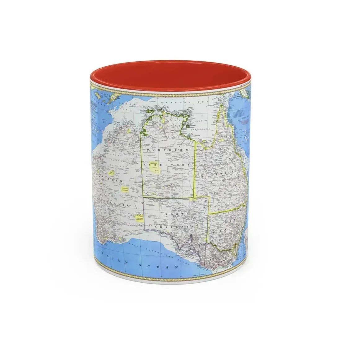 Australia (1979) (Map) Accent Coffee Mug 11oz Red - Go Mug Yourself