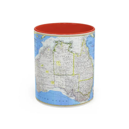 Australia (1979) (Map) Accent Coffee Mug 11oz Red - Go Mug Yourself