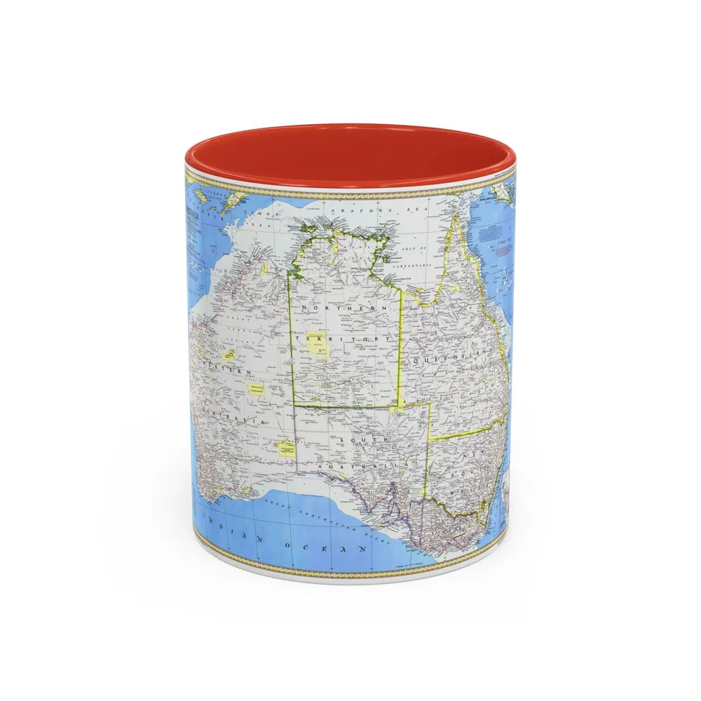 Australia (1979) (Map) Accent Coffee Mug-11oz-Red-Go Mug Yourself