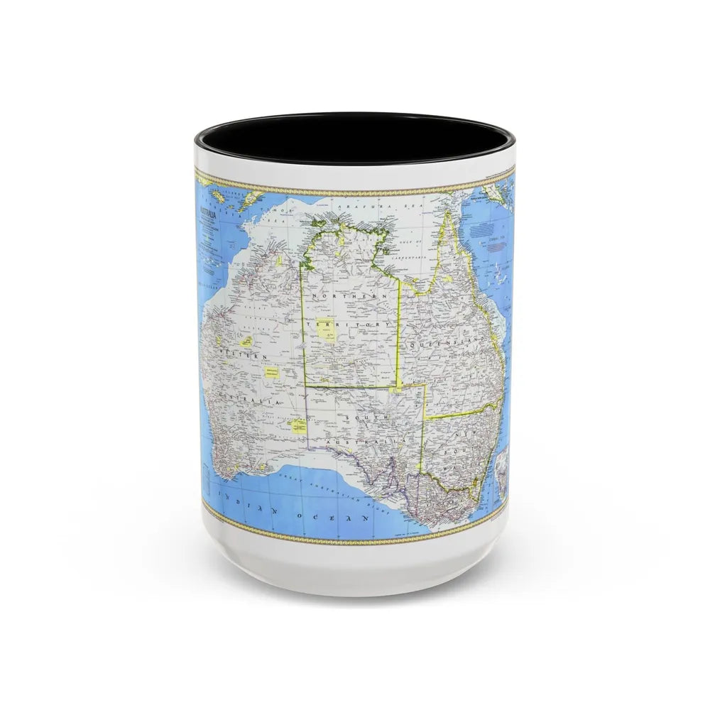 Australia (1979) (Map) Accent Coffee Mug-15oz-Black-Go Mug Yourself